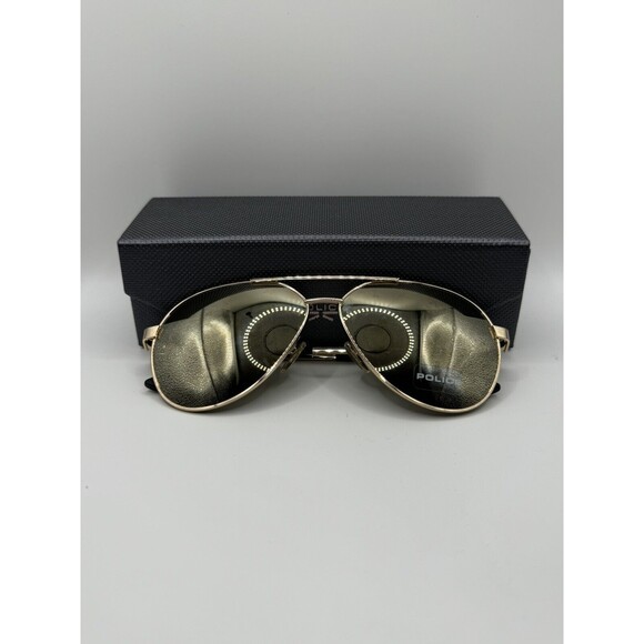 Police SPLB37 Gold Aviator Designer Sunglasses NEW Retail $300+ - Picture 6 of 6